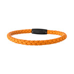 Braided Leather Bracelet // Orange