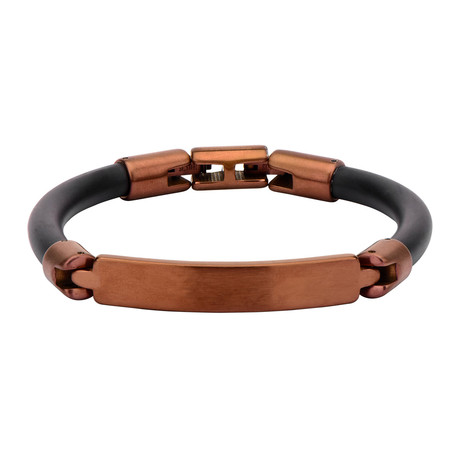 Bar ID Silicone Bracelet // Black + Bronze