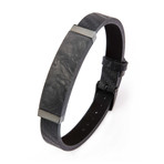 Carbon Fiber + Leather Bracelet // Black