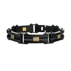 Steel Link Bracelet // Black + Gold