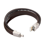 Multi-Strand Leather USB Bracelet (Brown)