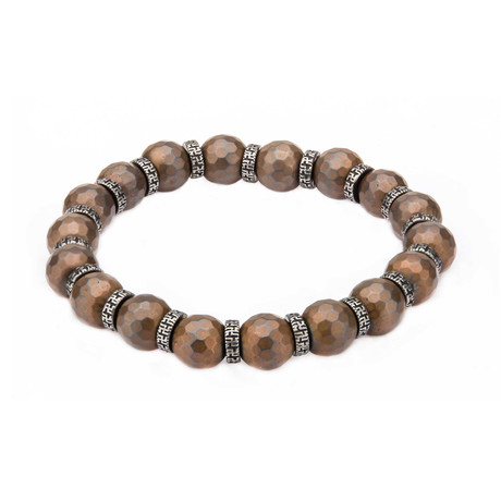 Tiger Eye Beaded Bracelet // Dark Brown