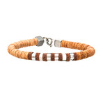 Leather + Steel Bracelet // Light Brown