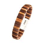 Leather + Steel Clasp Bracelet // Brown