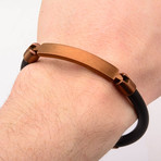 Bar ID Silicone Bracelet // Black + Bronze