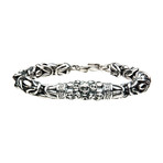 Skull + Byzantine Chain Bracelet // Silver