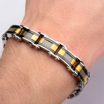 Reversible Link Bracelet // Gold + Silver + Black