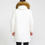 Fur Hood Coat // White (3XL)