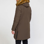Fur Hood Coat // Olive Green (M)