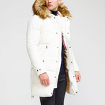 Fur Hood Coat // White (3XL)