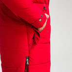 Fur Hood Coat // Red (2XL)