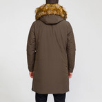 Fur Hood Coat // Olive Green (M)