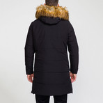 Fur Hood Coat // Black (XL)
