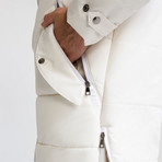 Fur Hood Coat // White (M)