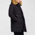 Fur Hood Coat // Black (2XL)