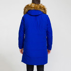Fur Hood Coat // Sax (S)