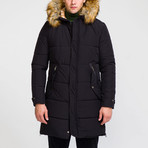 Fur Hood Coat // Black (XS)