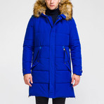 Fur Hood Coat // Sax (XL)