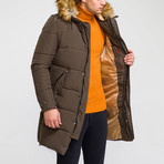Fur Hood Coat // Olive Green (XL)