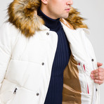 Fur Hood Coat // White (L)