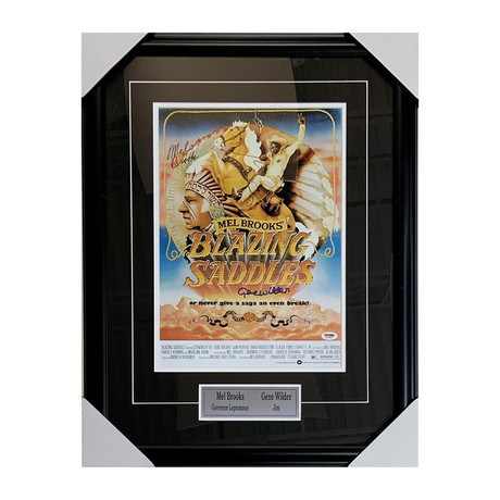 Gene Wilder + Mel Brooks // Multi-Signed Blazing Saddles // Framed Poster Display