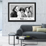 The Beatles Black & White Portrait // Framed Canvas // Facsimile Signatures