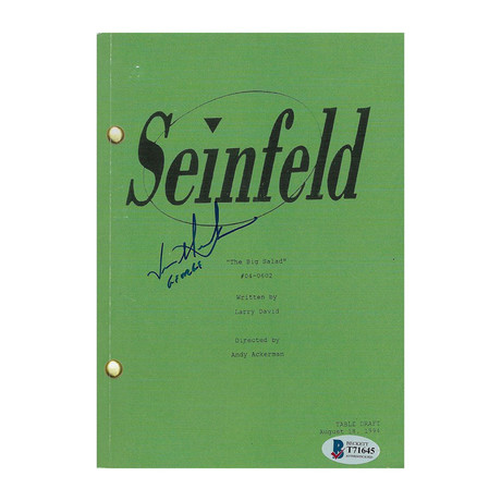 Seinfeld // "Big Salad" // Jason Alexander Autographed Script