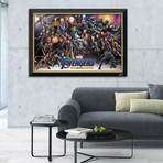 Avengers MCU // All Heroes + Villains Framed Canvas // Stan Lee Facsimile Signed
