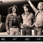 Led Zeppelin With The Starship Tour Plane // Framed Canvas // Facsimile Signatures