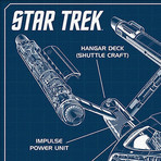 Star Trek USS Enterprise Blueprints // Framed Canvas with Starfleet Insignia