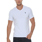 V-Neck T-Shirts // White + Black // Pack of 2 (Small)