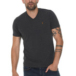 Jason V-Neck T-Shirt // Pack of 3 // Black + White + Anthracite (Small)