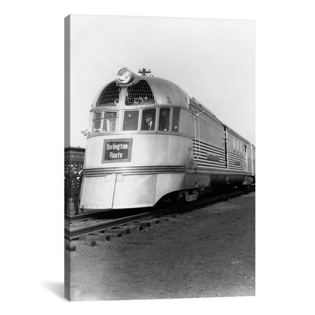 1930s Zephyr Train Engine Cars In Perspective Burlington Route Railroad // Vintage Images