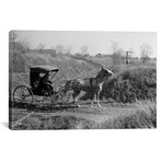 1890s-1900s Rural Country Doctor Driving Horse & Carriage Across Railroad Tracks // Vintage Images