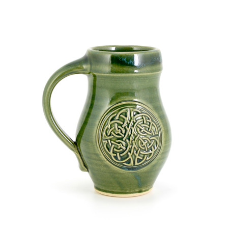 Celtic Knot Tulip Mug // 14 oz // Emerald Green