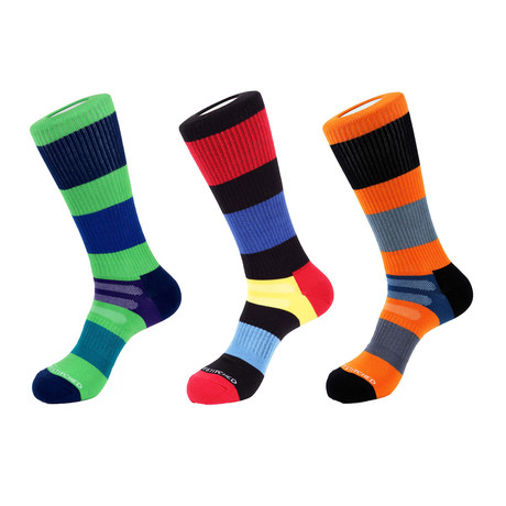 Wide Stripe Socks // Multicolor // Pack of 3