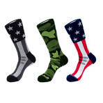 Patriotic Athletic Socks // Multicolor // Pack of 3