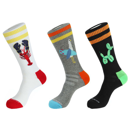 Bright Animal Athletic Socks // Multicolor // Pack of 3