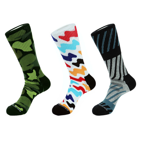 Printed Athletic Socks IV // Multicolor // Pack of 3