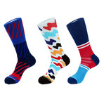 Printed Athletic Socks // Multicolor // Pack of 3