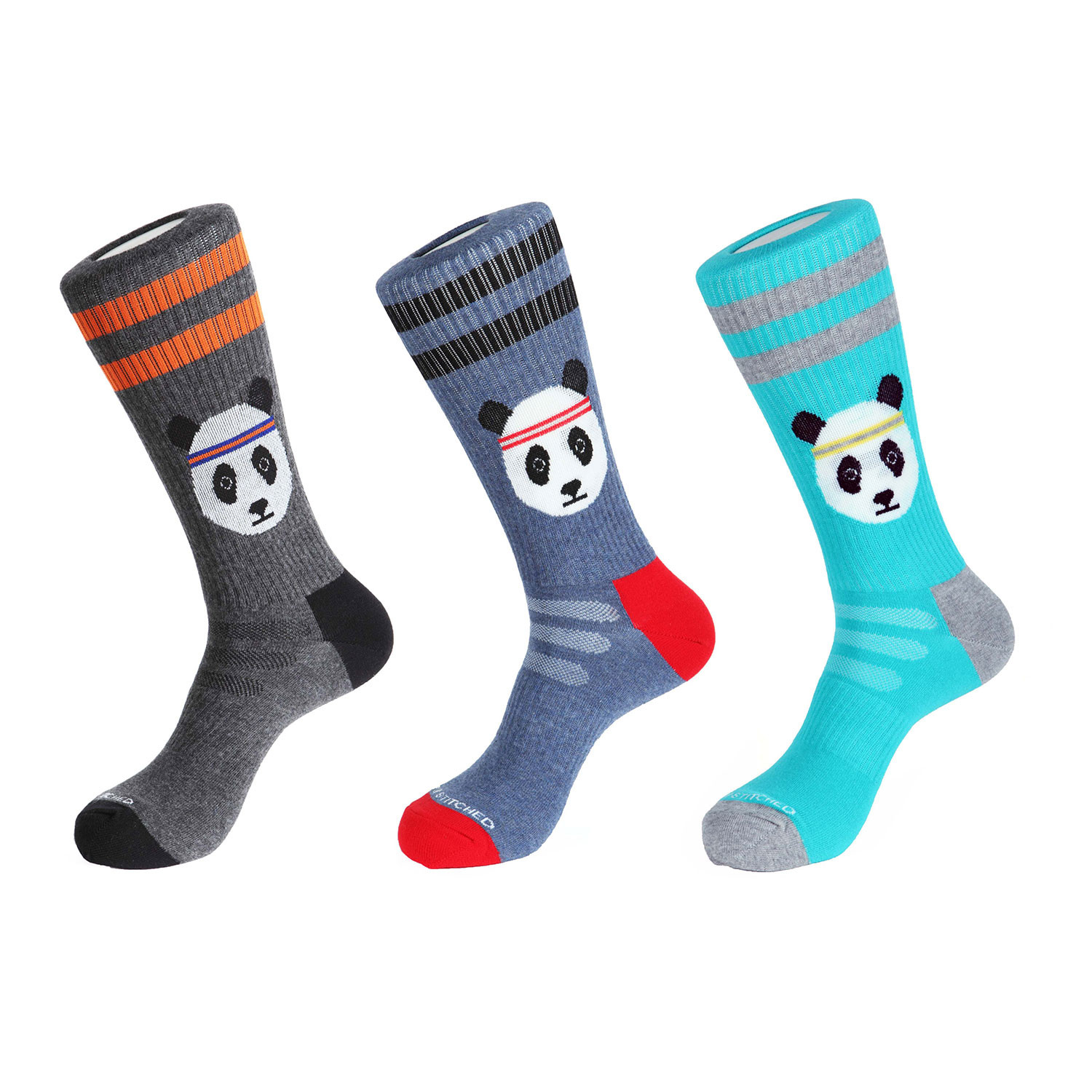 Panda Athletic Socks // Multicolor // Pack of 3 - Unsimply Stitched ...