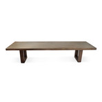 LG  White Oak Planks + Veneer Dining Table // Walnut Finish