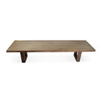 LG  White Oak Planks + Veneer Dining Table // Walnut Finish