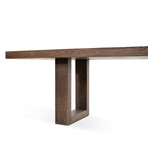 LG  White Oak Planks + Veneer Dining Table // Walnut Finish