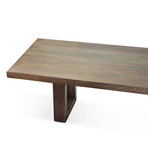 LG  White Oak Planks + Veneer Dining Table // Walnut Finish