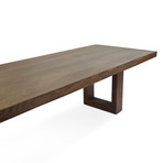 LG  White Oak Planks + Veneer Dining Table // Walnut Finish