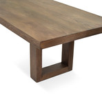 LG  White Oak Planks + Veneer Dining Table // Walnut Finish