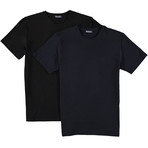 Round Neck T-Shirts //Dark Blue + Black // Pack of 2 (X-Large)