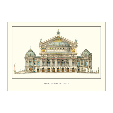 Paris, Theatre de l'Opera // Offset Lithograph