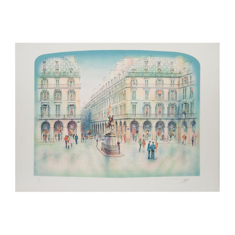 Rolf Rafflewski // Place Jeanne d'Arc, Paris // 1981 Lithograph // SIGNED